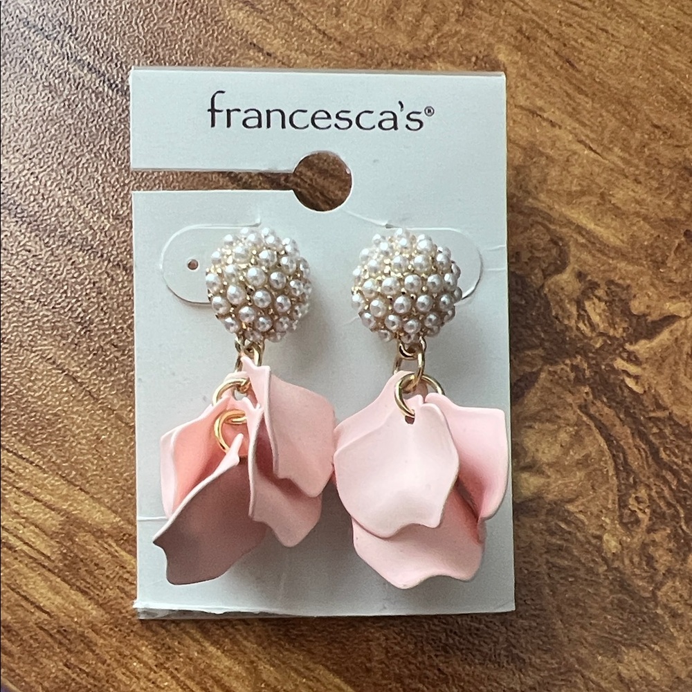 Francesca's Collections Pink Petal Earrings